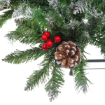 Ёлка «Морозная» 240 см, ПВХ с шишками,ягодами и белым напылением (1566 веток)