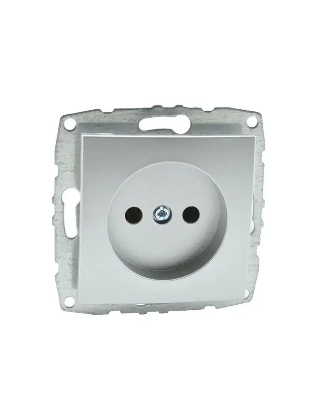 Розетка без заземления серебро