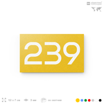 Номер на дверь 239, табличка на дверь для офиса, квартиры, кабинета, аудитории, склада, желтая 120х70 мм, Айдентика Технолоджи