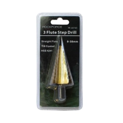 Сверло ступенчатое TIN HSS 4241(8-38мм), в блистере RockForce##Rock FORCE RF-44743