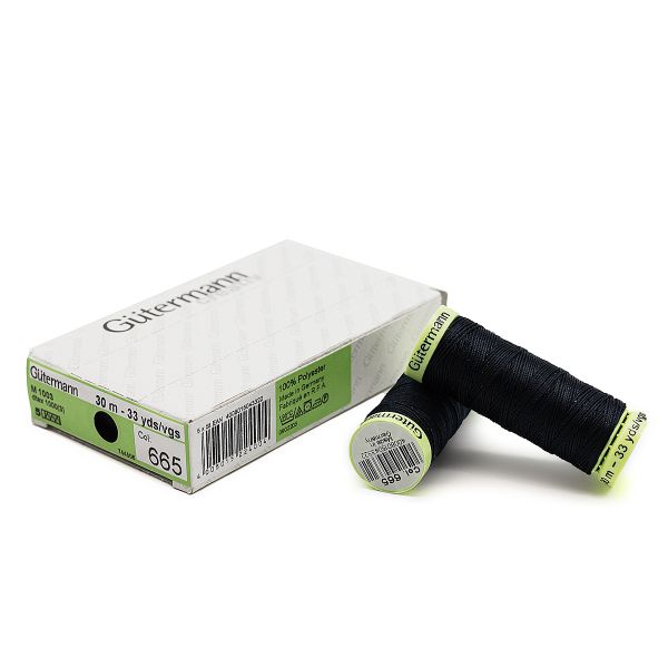 Нитки отделочные Gutermann Top Stitch 30 (30 метров), 5 кат. | 665 сине-черный