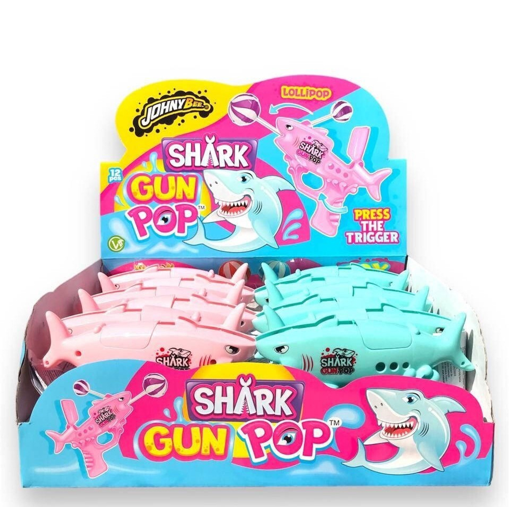 Леденец в пистолете Johny Bee "Shark Gun Pop" 10гр