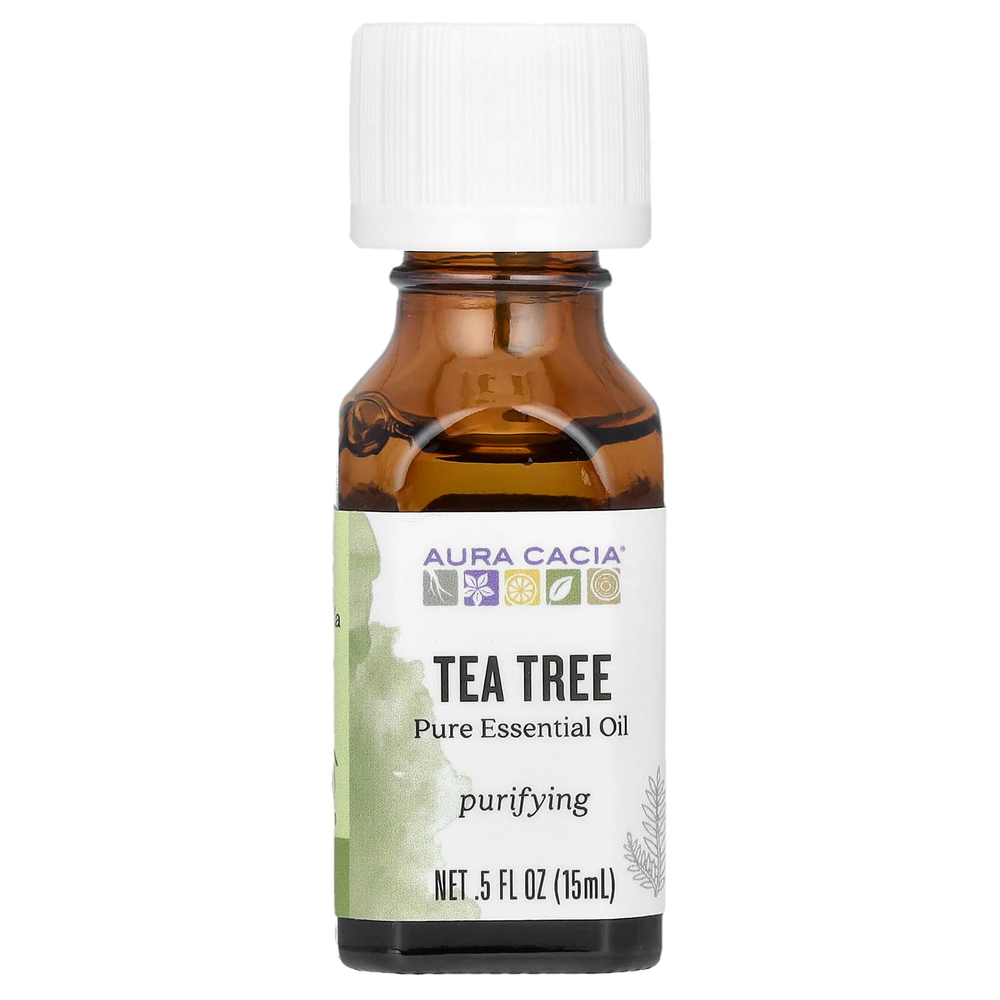 Aura Cacia, чистое эфирное масло, чайное дерево, 15 мл (0,5 жидк. унции)