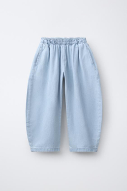 ZARA ДЖИНСЫ BALLOON СВОБОДНОГО КРОЯ, ГОЛУБОЙ