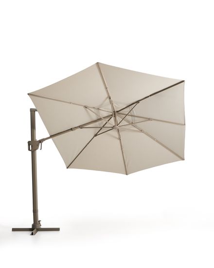 Уличный зонт Noli с алюминиевой конструкцией цвета таупе, 300 x 420 см