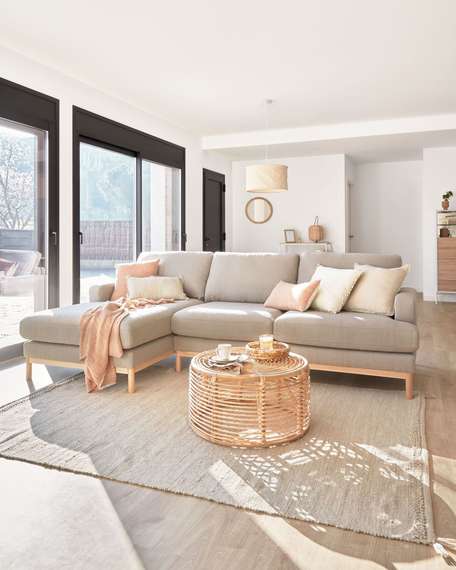 Журнальный столик Koana из ротанга Ø65 см