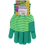 Перчатки нейлоновые «Садовник» с ПВХ точкой, зеленые 8 р-р ДоброСад