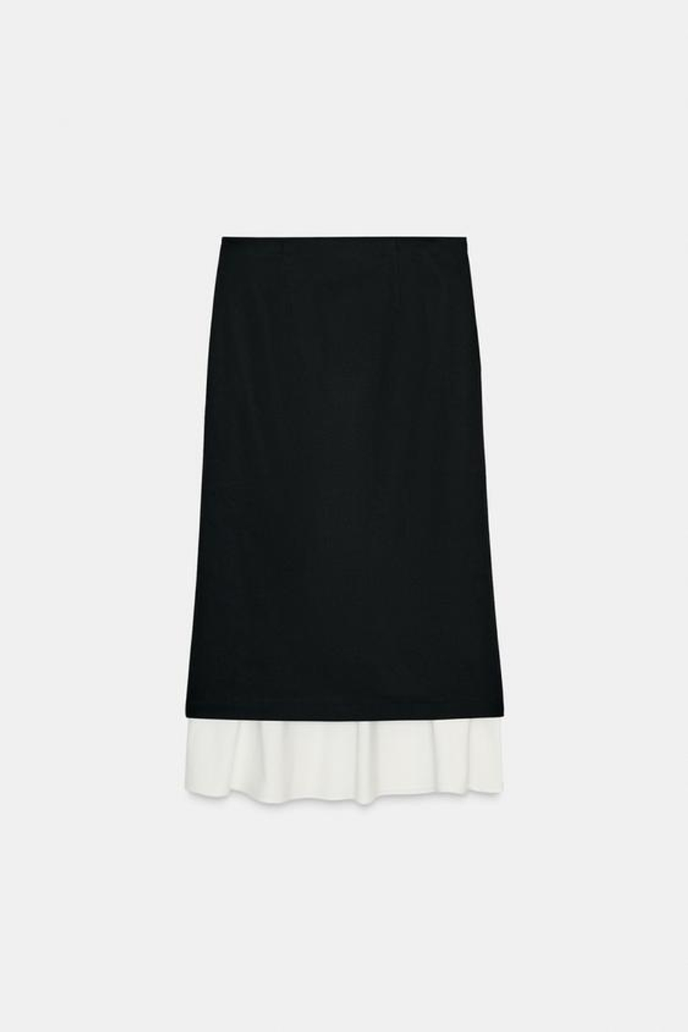 ZARA КОМБИНИРОВАННАЯ ЮБКА — ZW COLLECTION, ЧЕРНЫЙ/БЕЛЫЙ