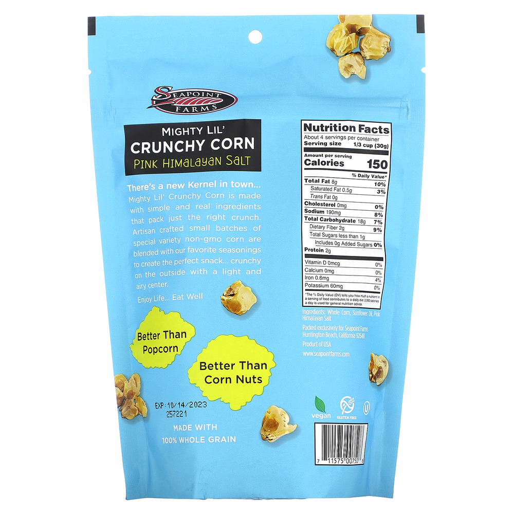 Seapoint Farms, Mighty Lil 'Crunchy Corn, розовая гималайская соль, 113 г (4 унции)