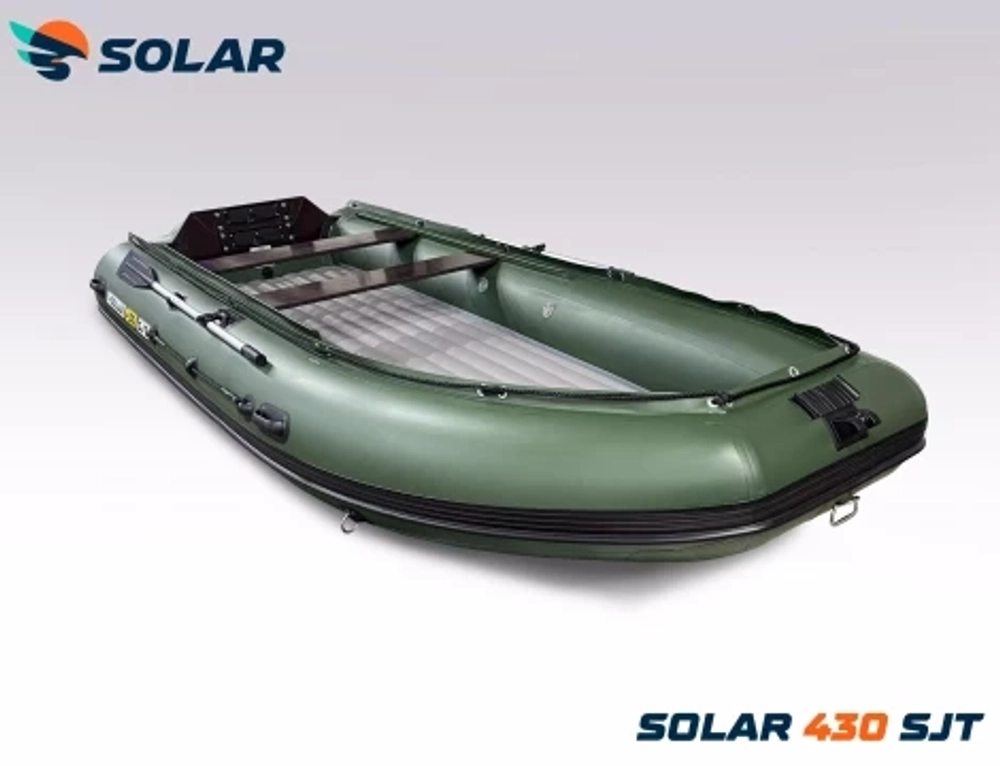 Лодка надувная моторная solar-430 super jet tunnel