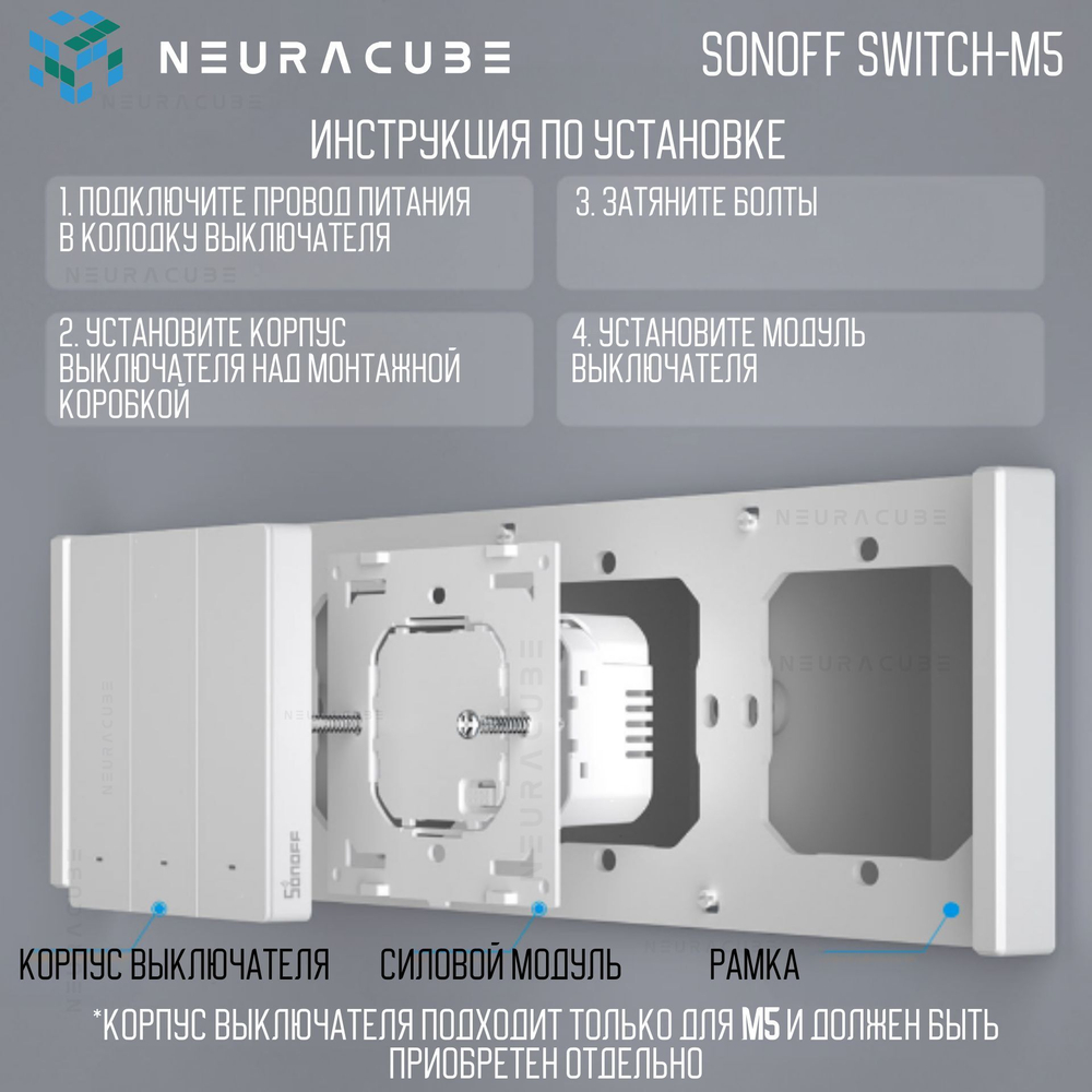 Умный WiFi (Matter) выключатель Sonoff M5-1C-86W (Работает с Яндекс Алисой)