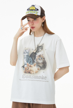 [FROM MOSCOW] Футболка DONSMOKE "Dogs N' Kitty" Oversized Tee