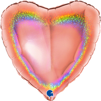 G Сердце Розовое золото голография