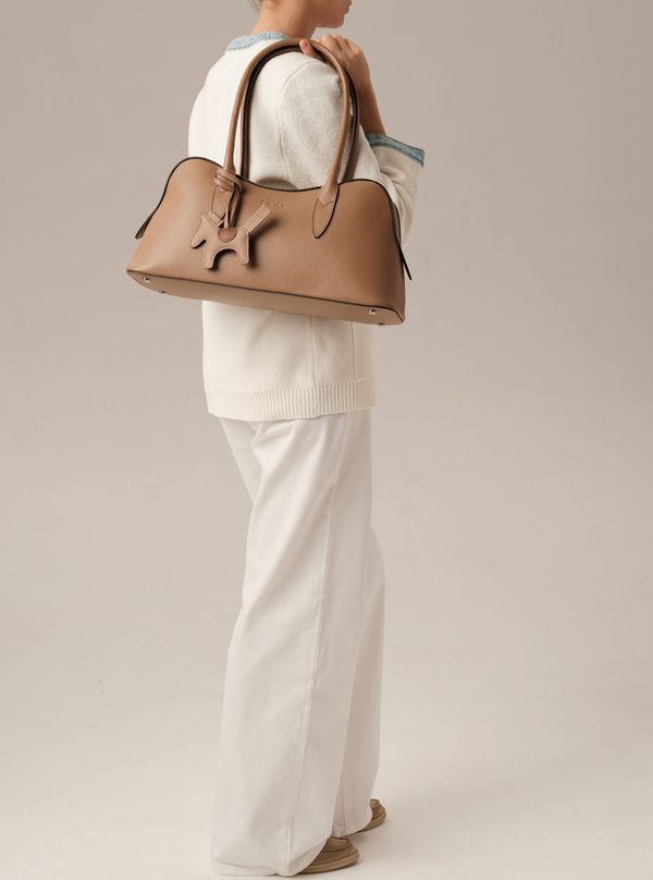 Кожаная сумка Jockey DBR 31168 коричневый капучино