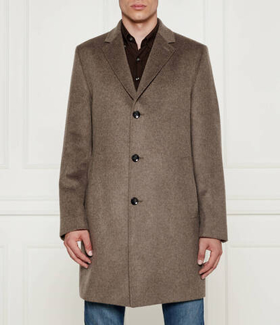 Шерстяное пальто H-Jared BOSS BLACK - бежевый(50525761)