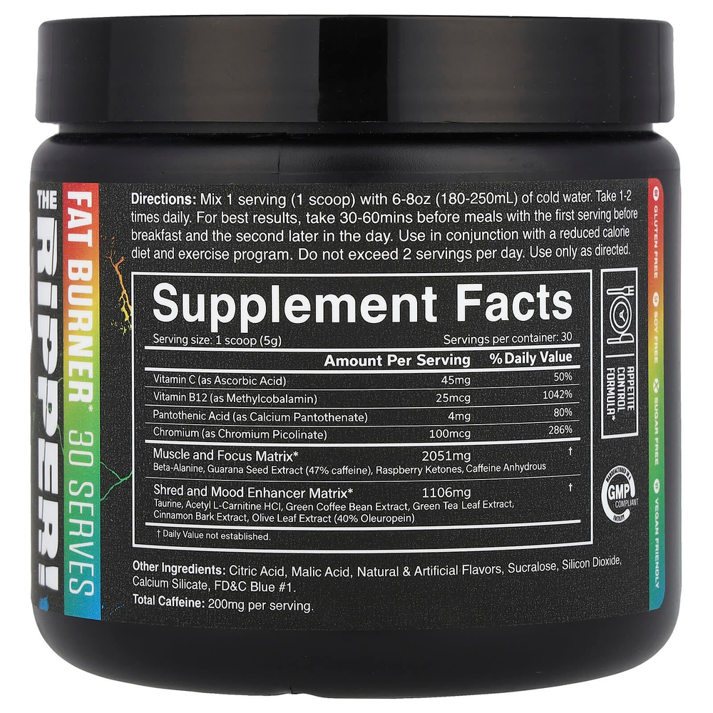 JNX Sports, The Ripper, Fat Buner, кислая конфета, 150 г (5,3 унции)