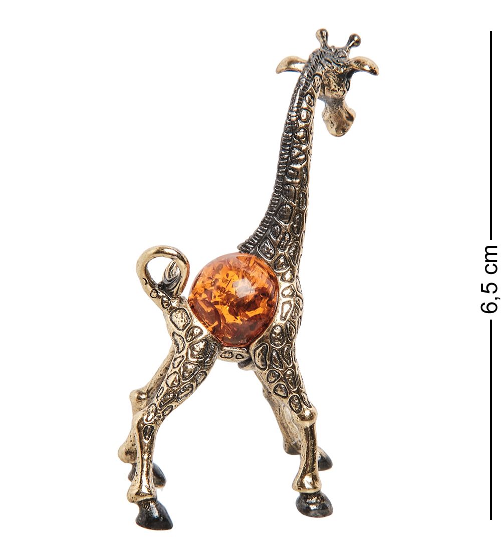 Народные промыслы AM- 296 Фигурка «Жираф» ср. (латунь, янтарь)