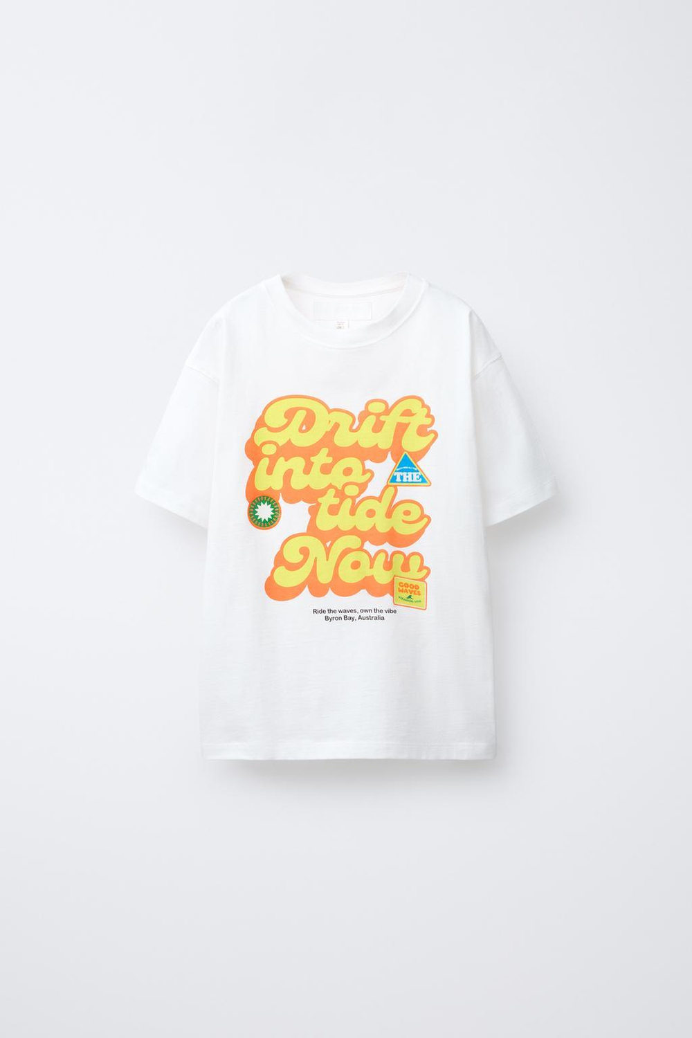 ZARA ФУТБОЛКА С НАШИВКАМИ, БЕЛЫЙ