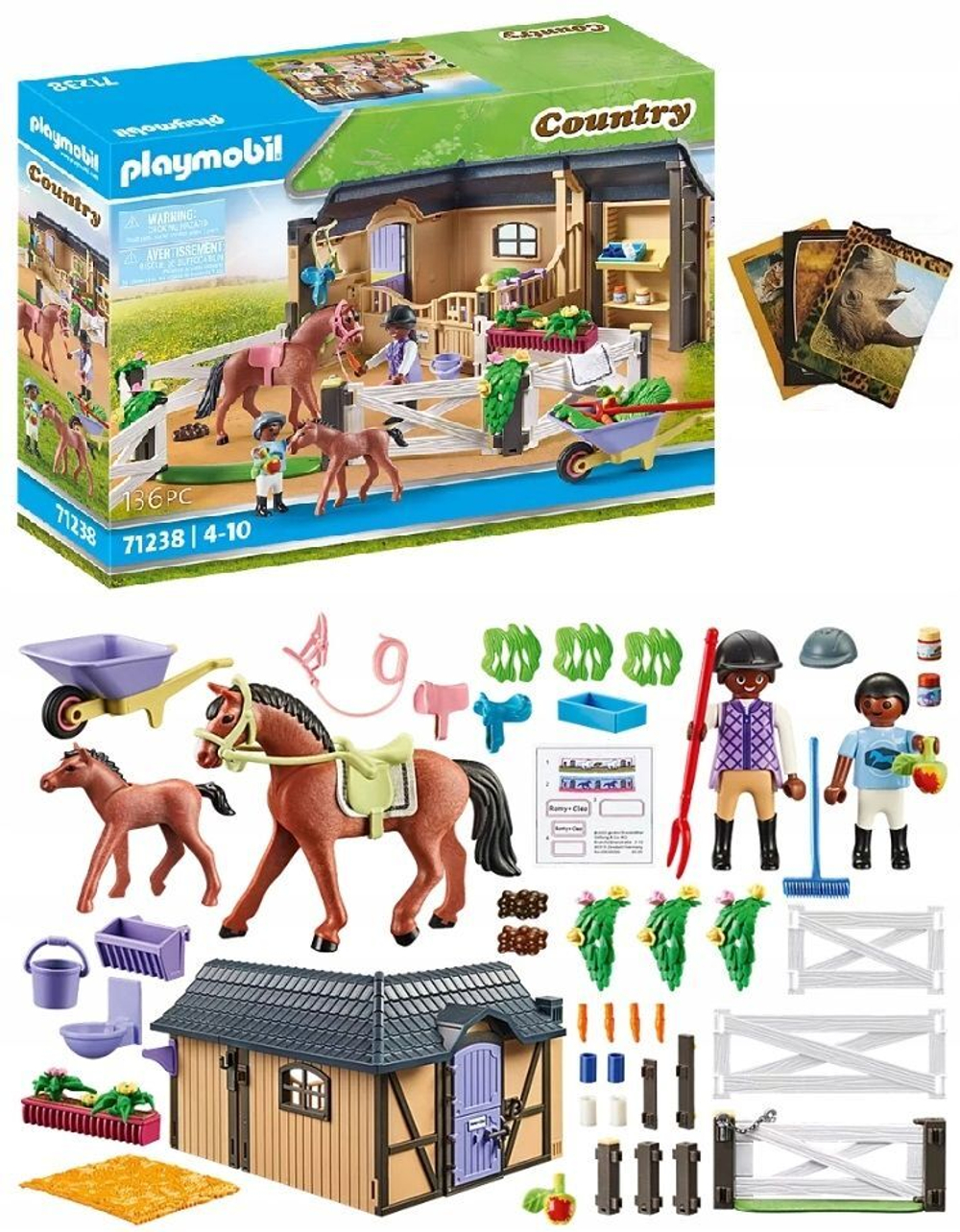 Конструктор Playmobil Country - Деревенская конюшня + аксессуары и фигурки  лошадей - Плеймобиль 71238 купить в Москве | Доставка по России.