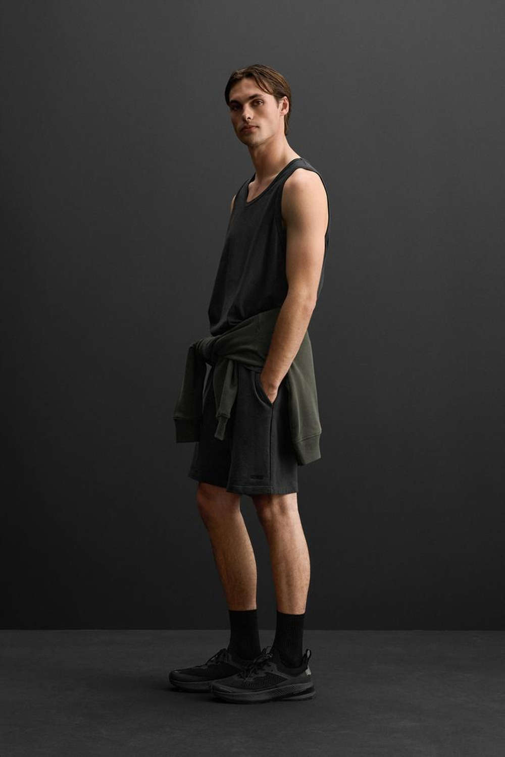 ZARA МАЙКА ИЗ ХЛОПКА, ЧЕРНЫЙ