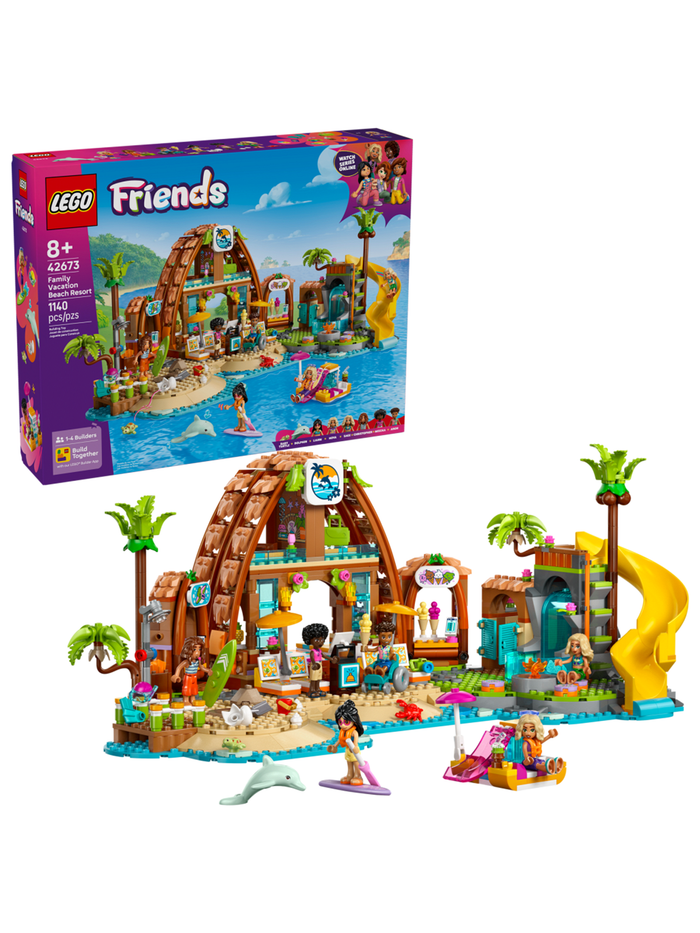 LEGO Friends Пляжный курорт, конструктор отель на пляже, дом у моря с бассейном, набор с минифигурками, оригинал ЛЕГО 42673
