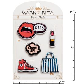 MR- 78 Н-р брошей с цанговым зажимом бабочка «Девочка-подросток» Mark Rita