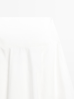 Massimo Dutti Миди-юбка из 100% хлопка с кокеткой, белый