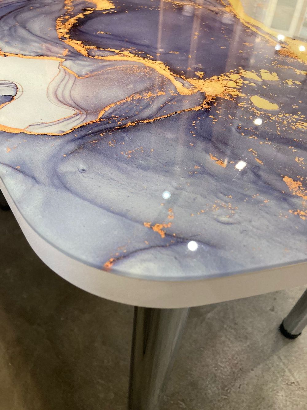 Стол стеклянный с фотопечатью (подстолье прямое раздвижное белое )