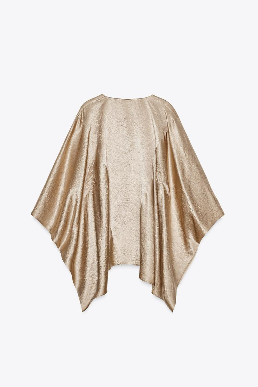 ZARA АТЛАСНАЯ РУБАШКА-НАКИДКА — ZW COLLECTION, ЗОЛОТИСТЫЙ