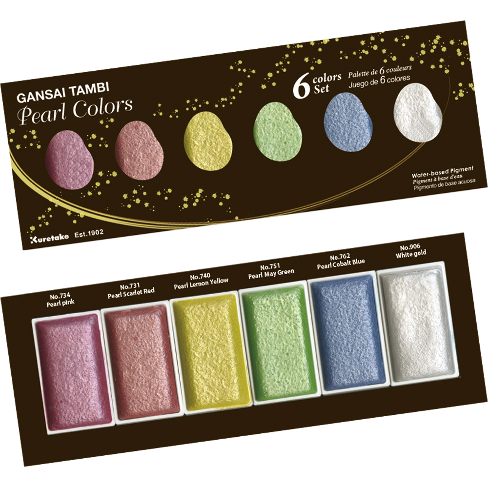 Kuretake Gansai Tambi 6 цветов Pearl