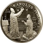 10 динаров. Экю Карл Великий Коронация. Андорра 1996 год. PROOF