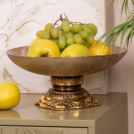 Фруктовница-конфетница Флора Бронза