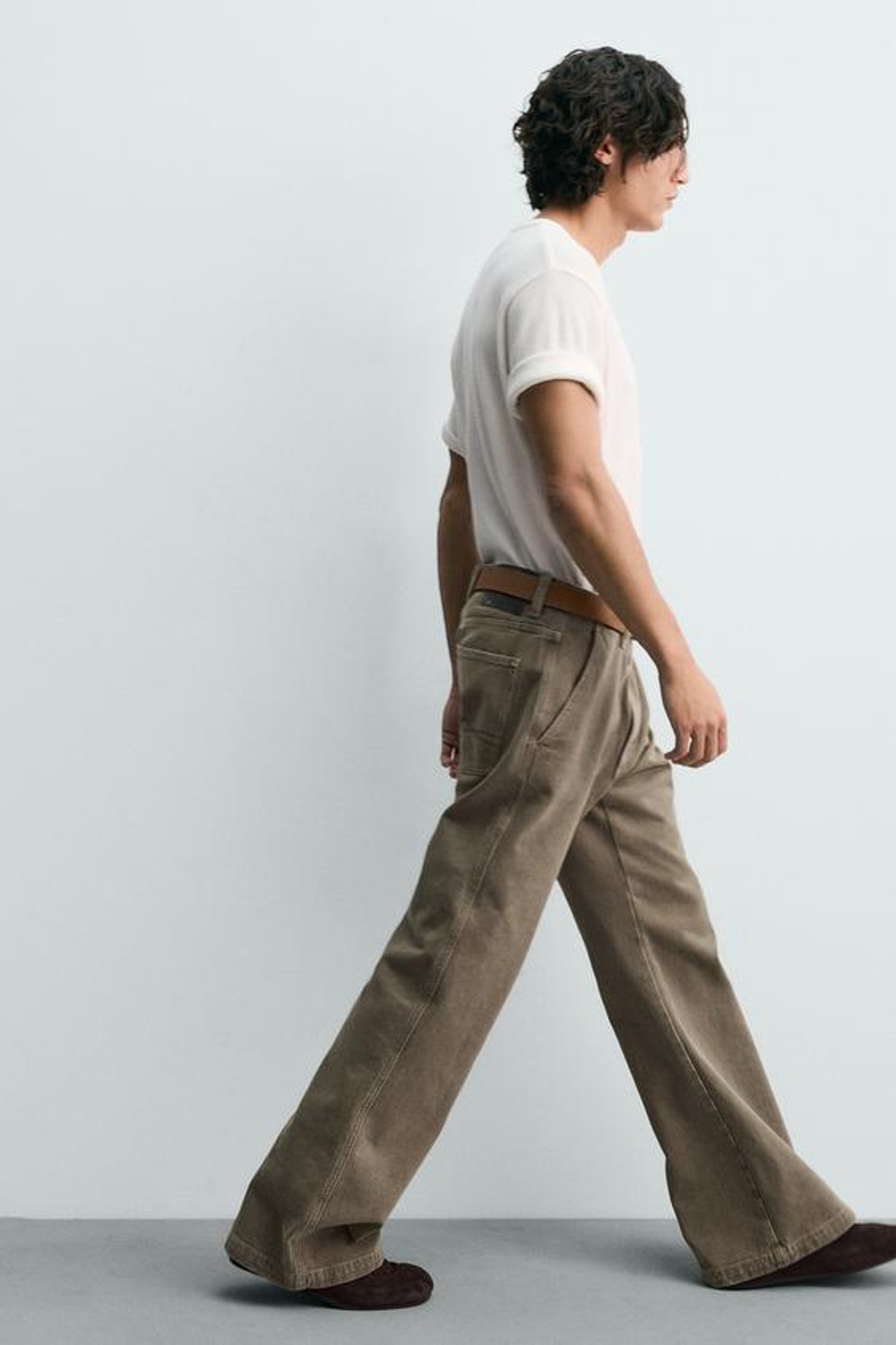 ZARA ДЖИНСЫ CHINO WIDE FLARE FIT, ОХРА