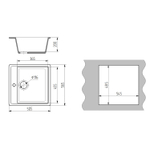 Мойка ML-GMS21 СТАНДАРТ прямоугольная, темно-серый (309), 565*505*200мм