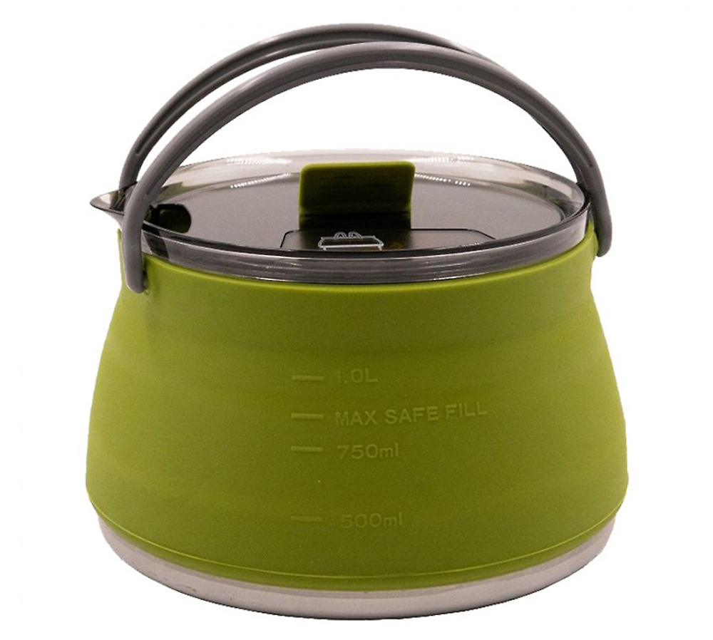 Чайник складной силиконовый 1л Tramp TRC-125 оливковый