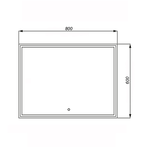 Зеркало AZARIOClassico Quadrato 800х600 влагостойкое с подсветкой, сенсорный выключатель с функцие диммера (CS00078950)