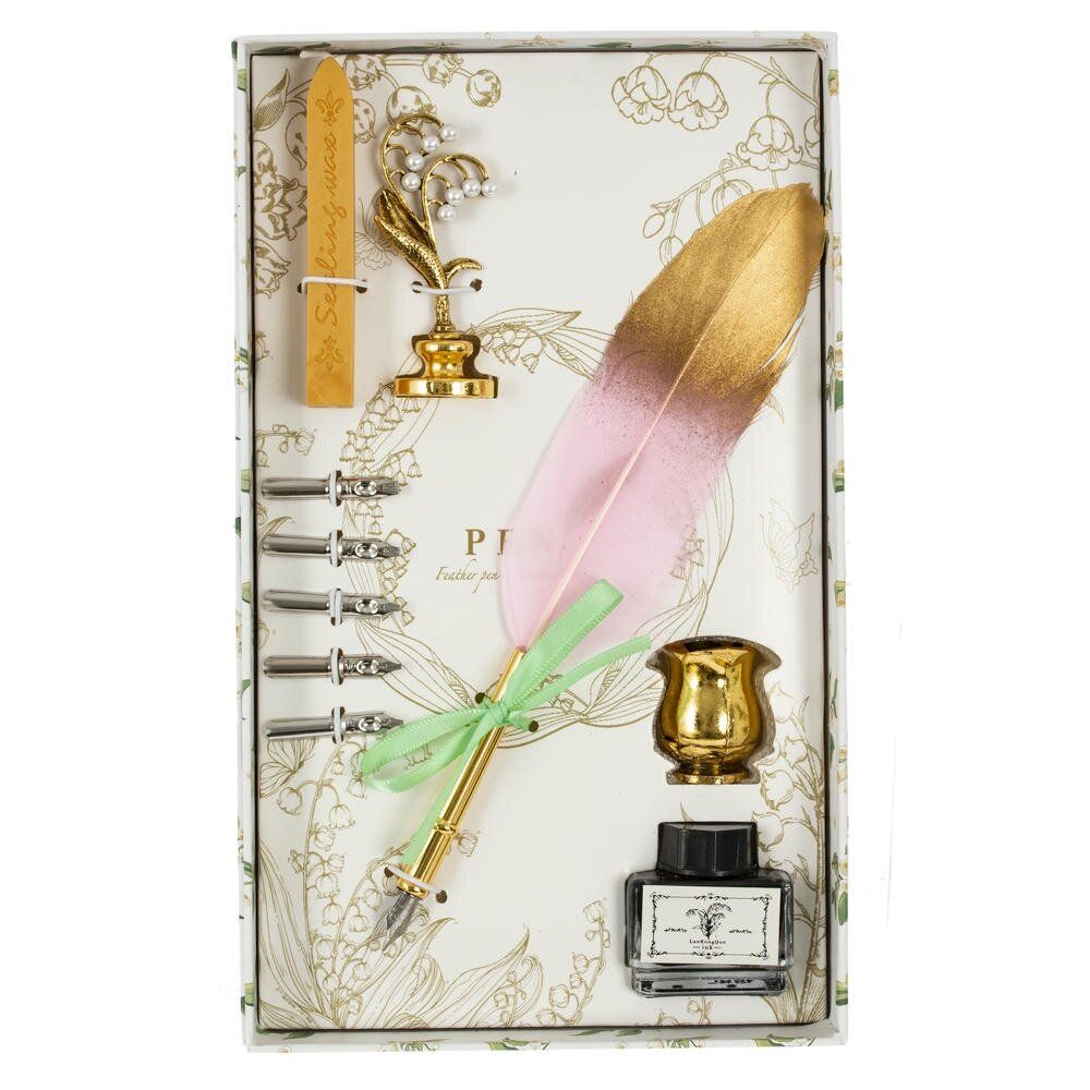 GAEM Набор подарочный: ручка перьевая, 5 наконечников, воск, печать, держатель, чернила, L15,5 W26 H4,5 с