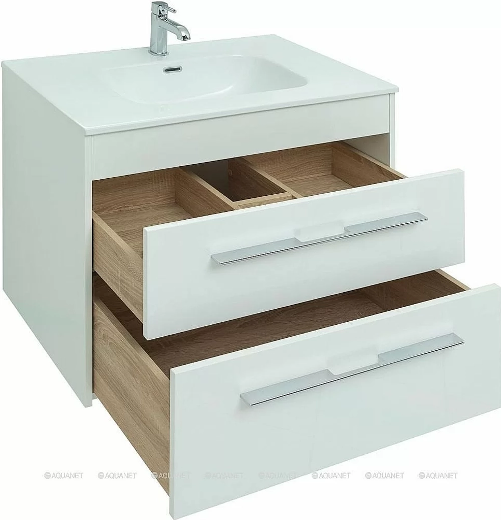 Тумба с раковиной Aquanet Августа 277508 80 белый