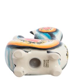 ГЛ- 515 Копилка «Кот-Ватрушка» цв. (Гжельский фарфор)