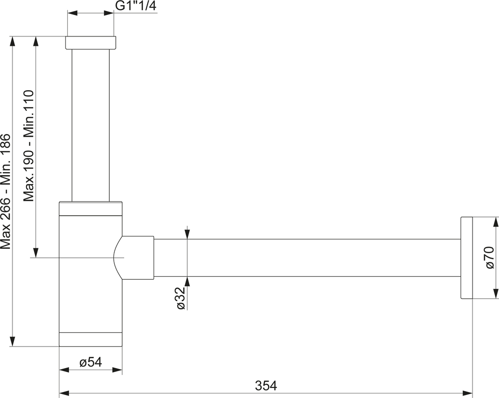 Сифон для раковины EWRIKA HFEW08000 32 мм, трубный, хром, нержавеющая сталь, хром