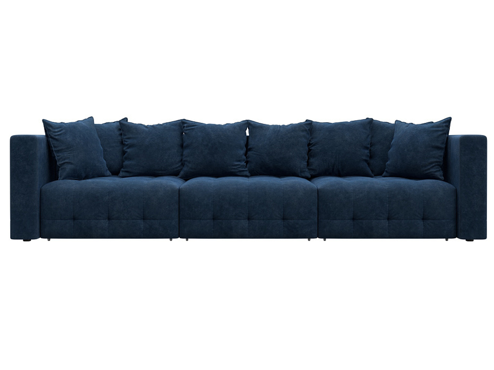 Диван прямой Лига-052 НПБ Лонг, BRUT 11 ВЕЛЮР синий
