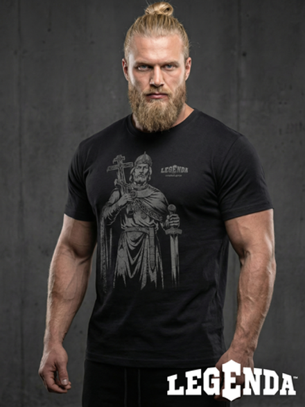 Футболка спортивная хлопковая мужская черная LEGENDA Князь