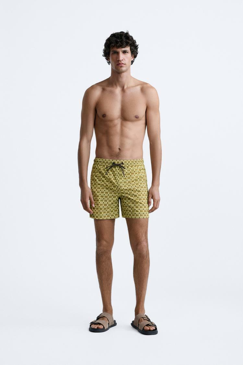 ZARA ПЛАВКИ С ГЕОМЕТРИЧЕСКИМ ПРИНТОМ, БЕЖЕВЫЙ