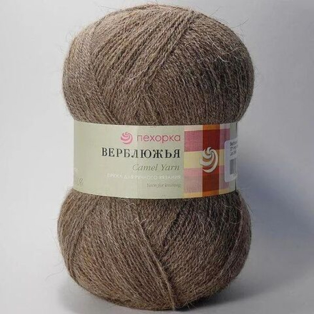 Верблюжья пряжа Россия Pehorka (Пехорка) 65%вербл.шерсть 35%объемн.акрил 5х100г/600м 371-Натур.серый