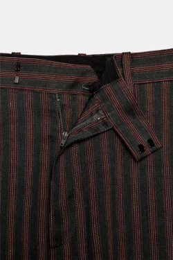 ZARA БРЮКИ В ПОЛОСКУ — ZW COLLECTION, ТЕМНЫЙ ХАКИ