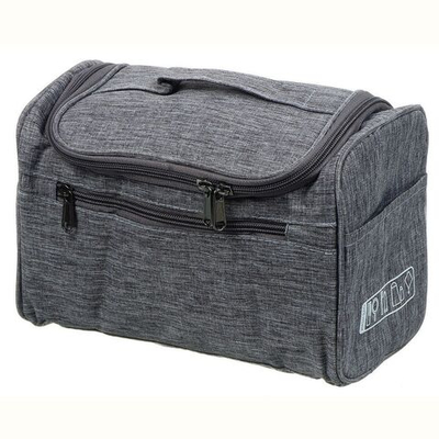Косметичка дорожная 23*17,5*12,5см Меланж, застежка молния, серый Y9-169 I.K