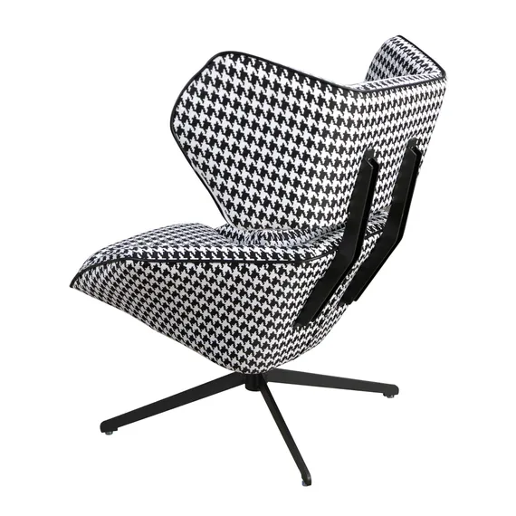 Вращающееся кресло 5142  из ткани черного и белого цвета