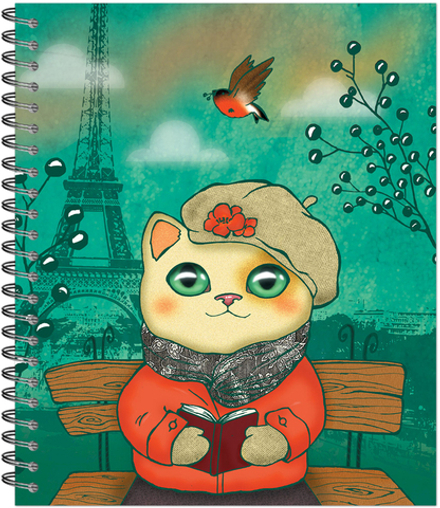 Тетрадь общая 48 листов на металлическом гребне "Кошечки мимими"