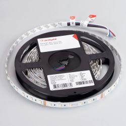 Светодиодная лента RT-B60-12mm 24V RGBW-White-4-in-1 (19.2 W/m, IP20, 5060, 5m) (Arlight, Открытый) 019096(2)