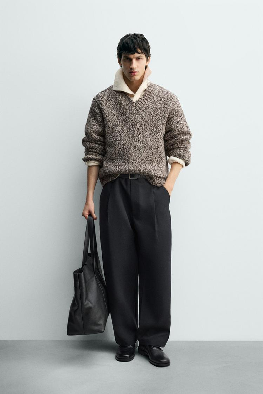 ZARA СВИТЕР ИЗ СМЕСОВОЙ ШЕРСТИ С РЕЛЬЕФНЫМ УЗОРОМ, БУРГУНДИ